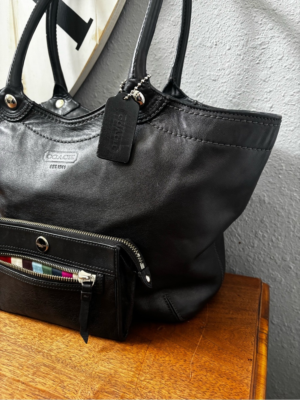 Coach Legacy Black Bleeker Tote and Legacy Wallet - Picture 2 of 14